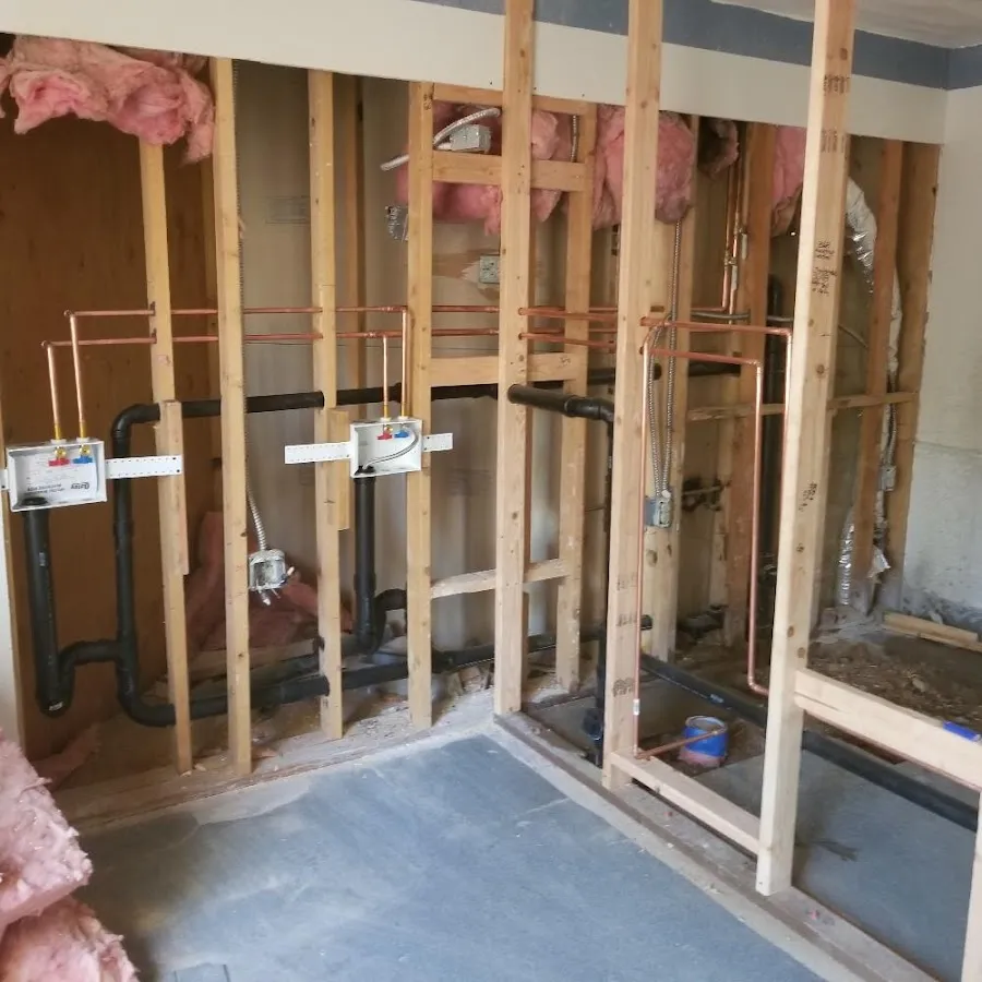 Copper pipe rough-in and plumbing installation in Glen Rock